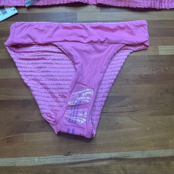 Isabella Rose Maza Textured Bralette Bikini set Pink small - Picture 7 of 7